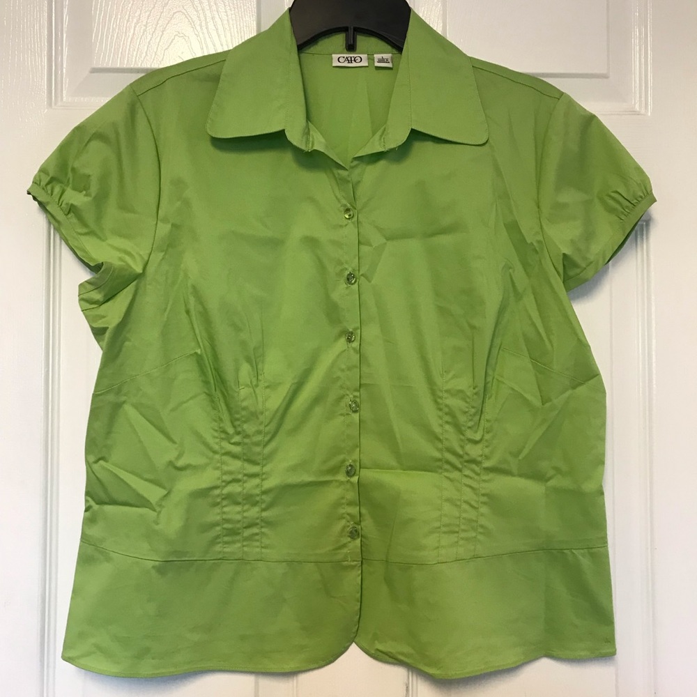 Cato Green Button Down Blouse